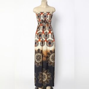 Rue21 Floral Patterned Strapless Maxi Dress Size Medium